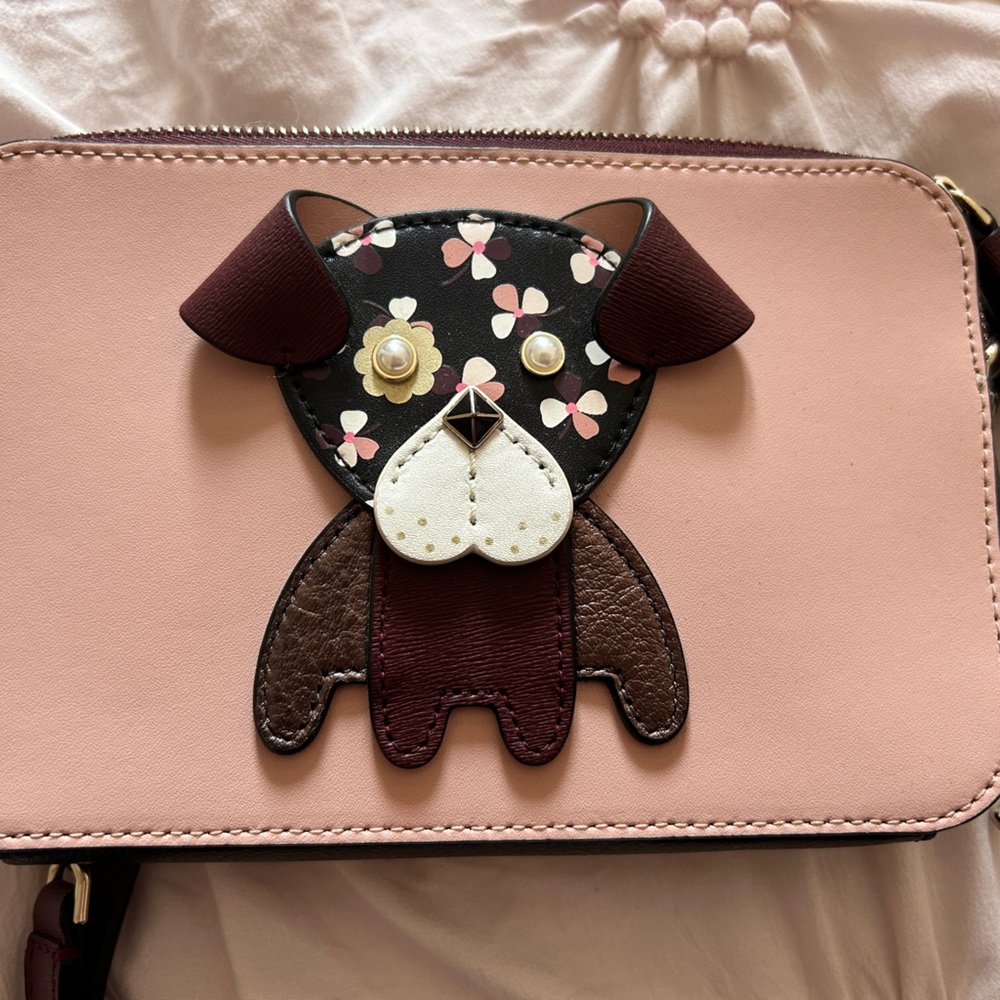 Cute Kate Spade Floral Pup Dog Crossbody Purse